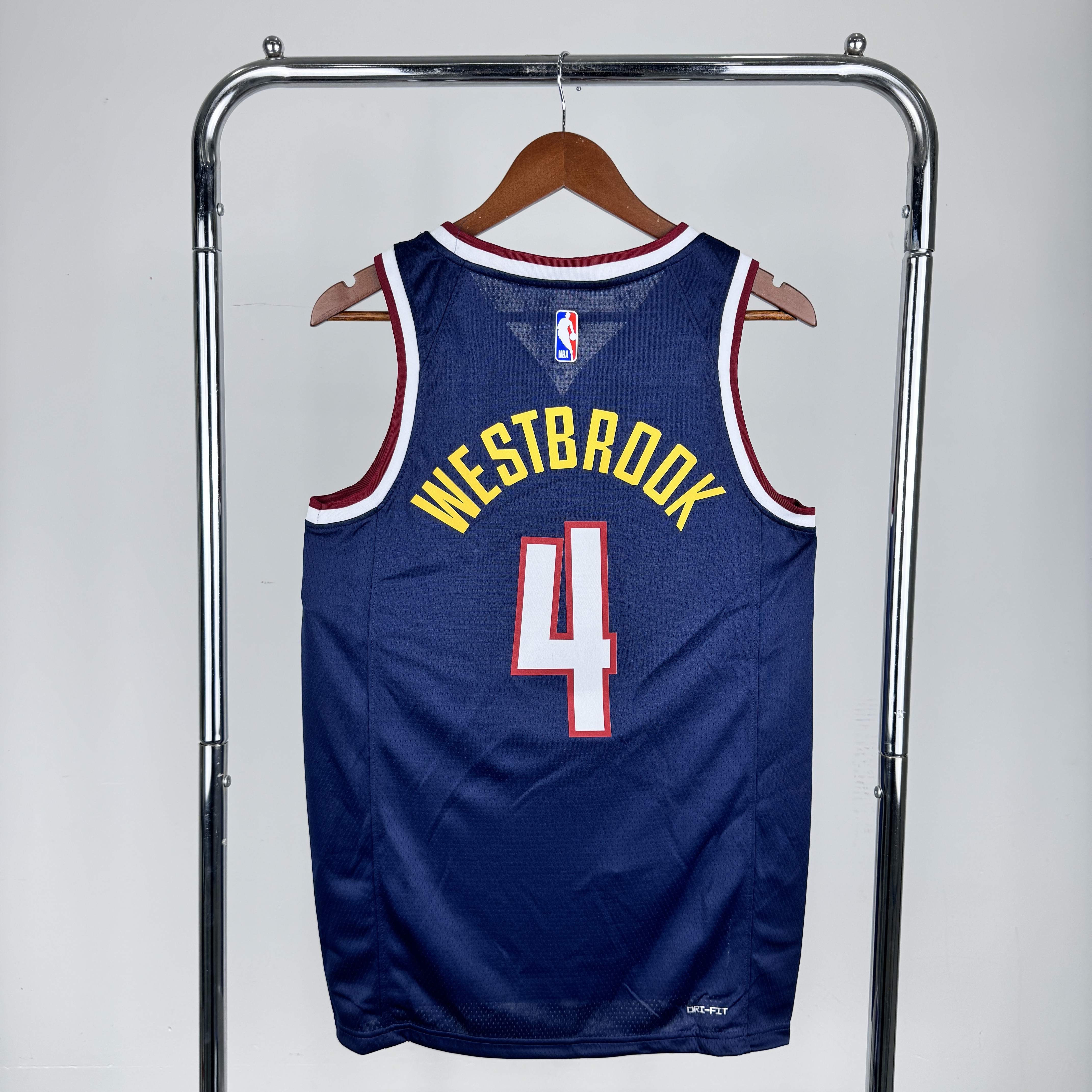 Men Denver Nuggets #4 Westbrook Blue Nike 2024 NBA Jersey->denver nuggets->NBA Jersey